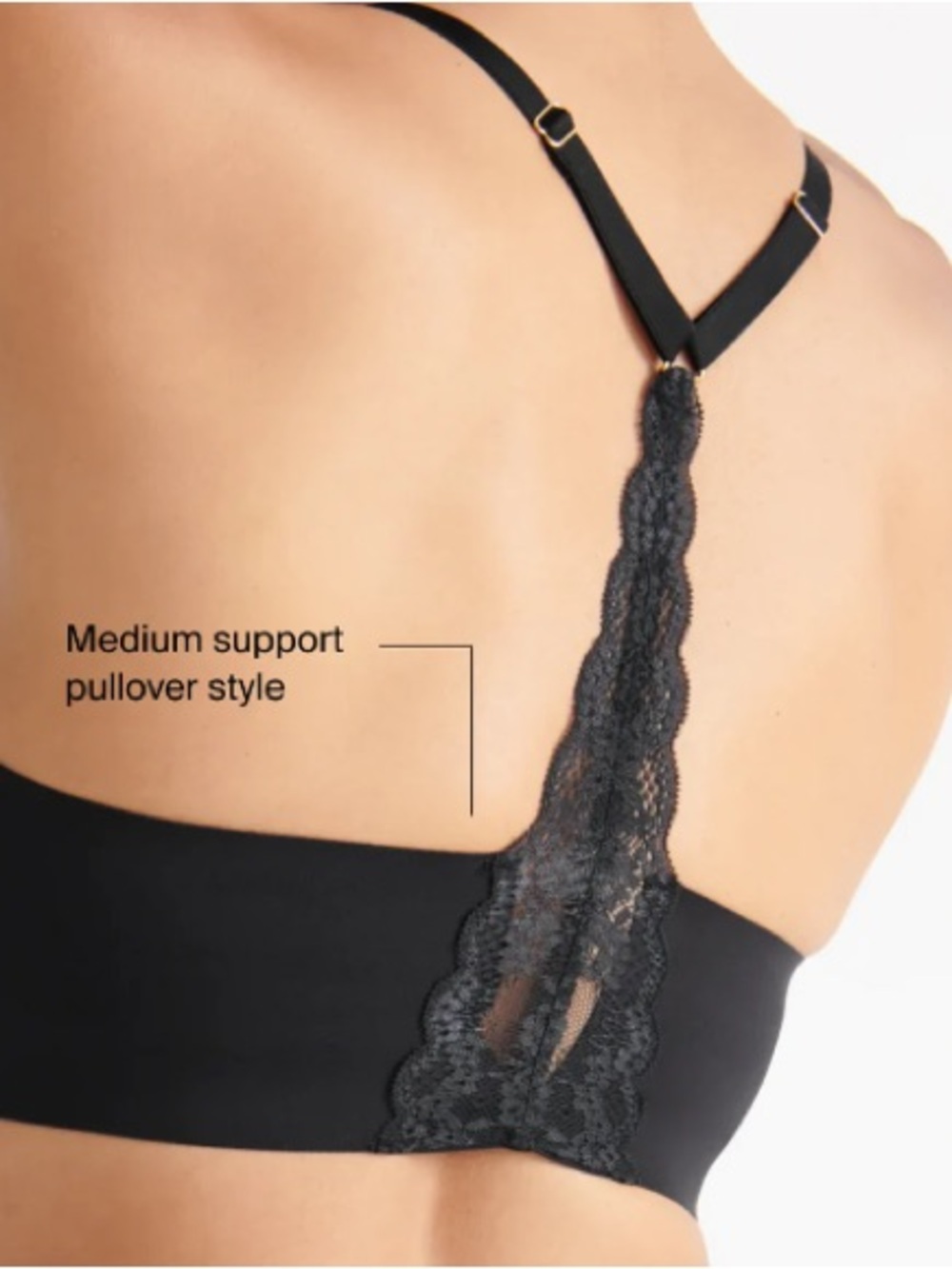 Knix Knixy Lace Racerback bralette, in the color Daylight - Picture 7 of 8